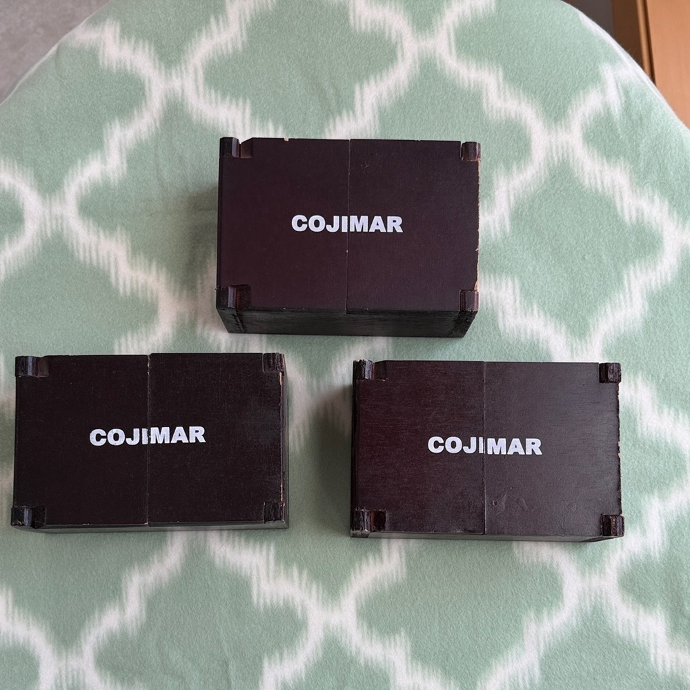 3 Cojimar Wooden Boxes Set of 3 dark brown